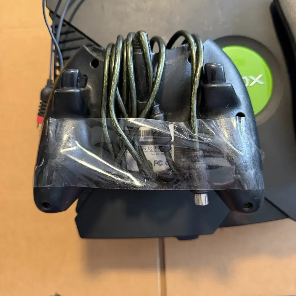 Original Xbox Video Game Console W Cables/Controller/Remote FLASHING RED LIGHT